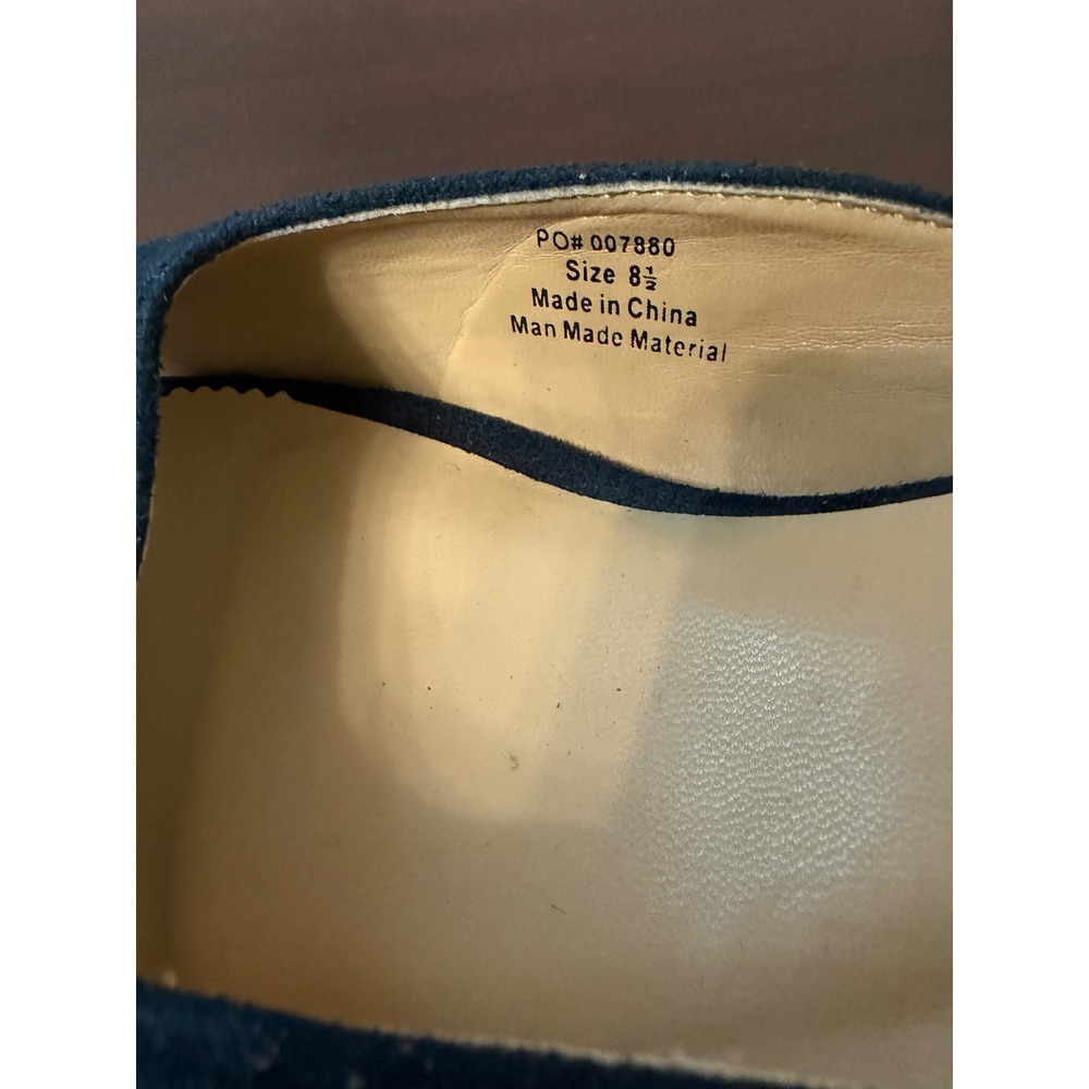 Journee Collection Navy Blue Faux Suede Square Toe Kitten Heel Mules Slides 8.5